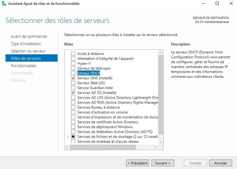 Installation Windows Server 2019