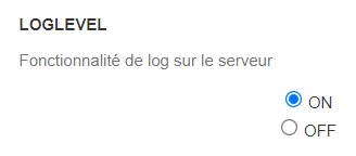 Ecran de configuration