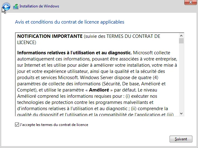 Installation Windows Server 2019