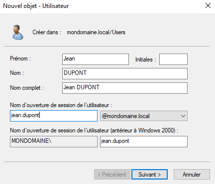 Installation Windows Server 2019
