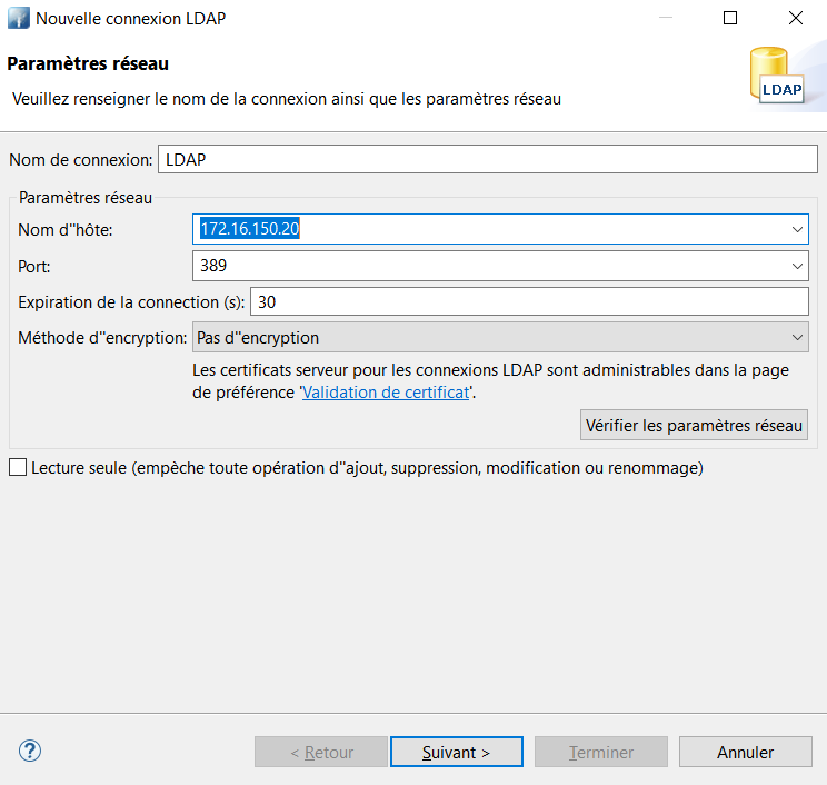 Connexion à une annuaire LDAP