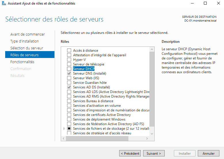 Installation Windows Server 2019