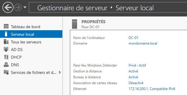 Installation Windows Server 2019