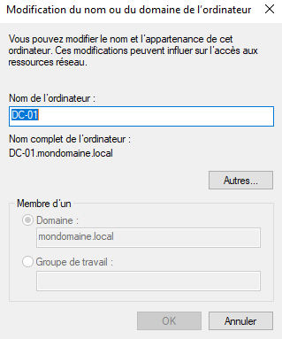 Installation Windows Server 2019