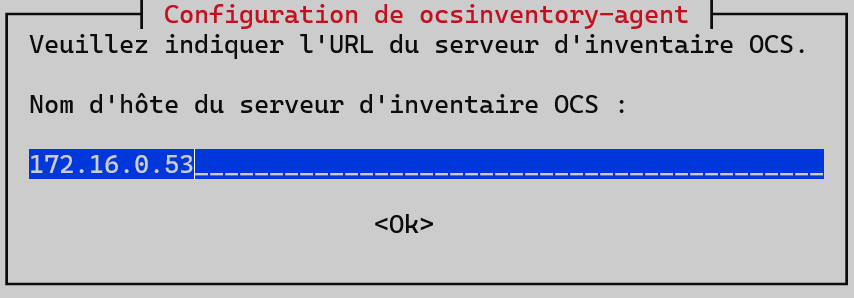Ecran de configuration
