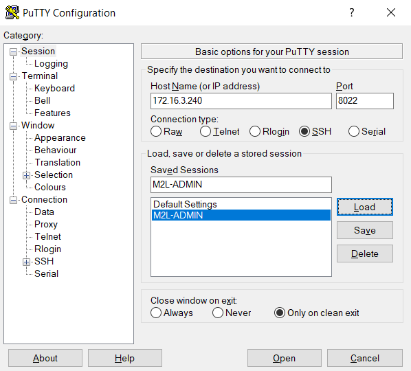 SSH sur Putty pour windows