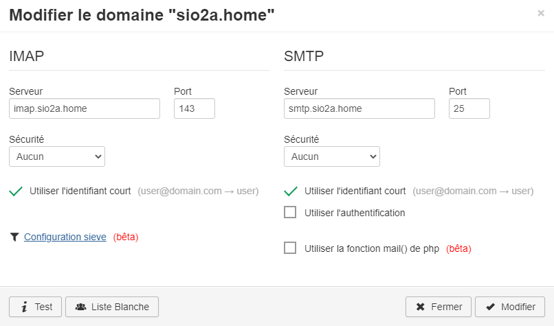 Rainloop page d'accueil