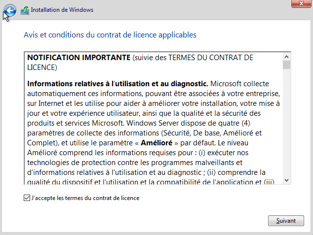 Installation Windows Server 2019