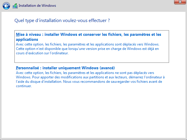 Installation Windows Server 2019