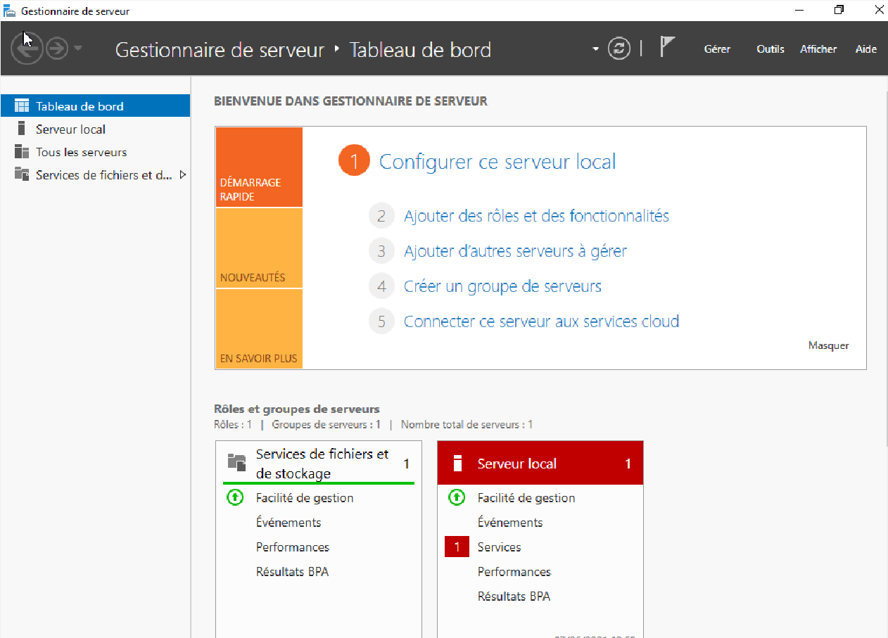 Installation Windows Server 2019